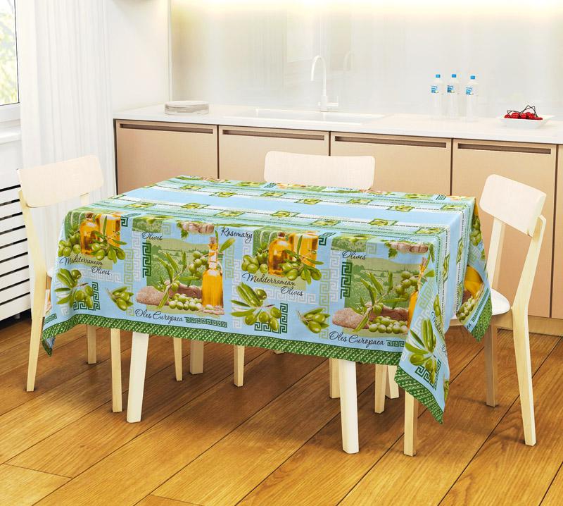 фото Скатерть на стол из рогожки "всё себе",оливковая долина, размер: 150 х 150