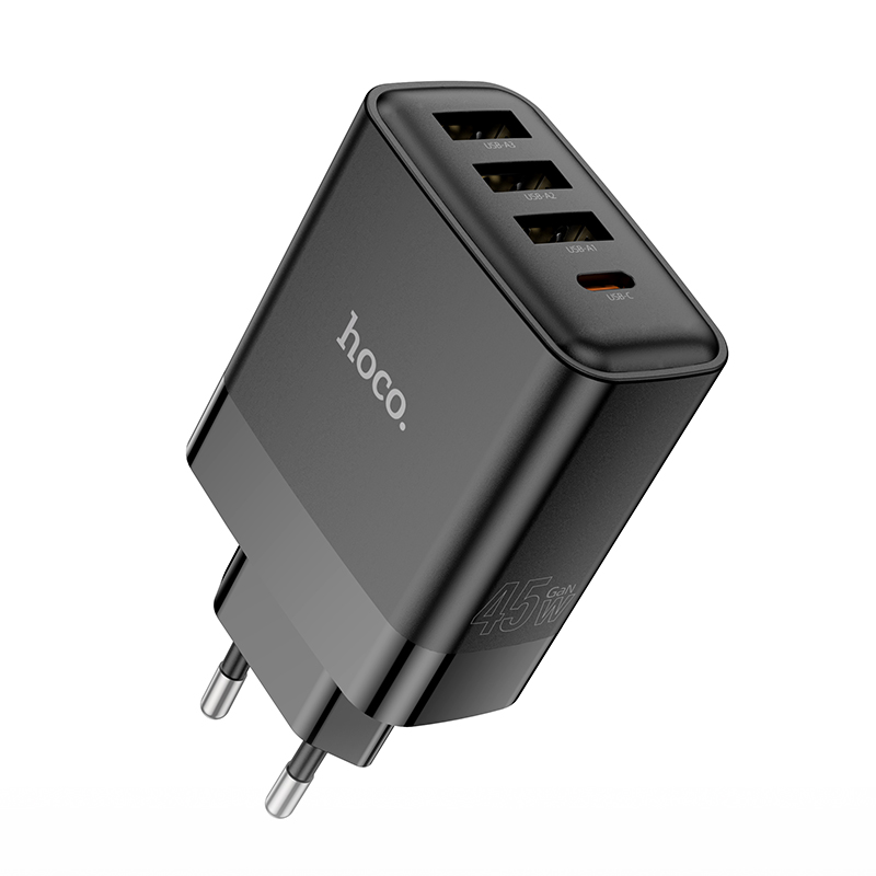 

Сетевое зарядное устройство Hoco 1xUSB Type-C, 3xUSB 3 А черный
