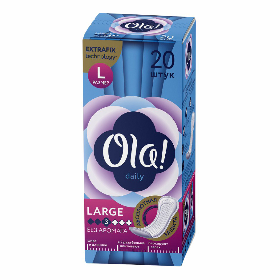 

Прокладки ежедневные Ola! Daily Large 20 шт, Белый