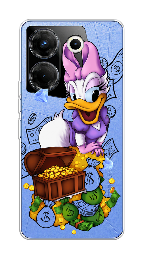 

Чехол на Tecno Camon 20 Pro 5G "Rich Daisy Duck", Коричневый;белый;фиолетовый, 304050-6