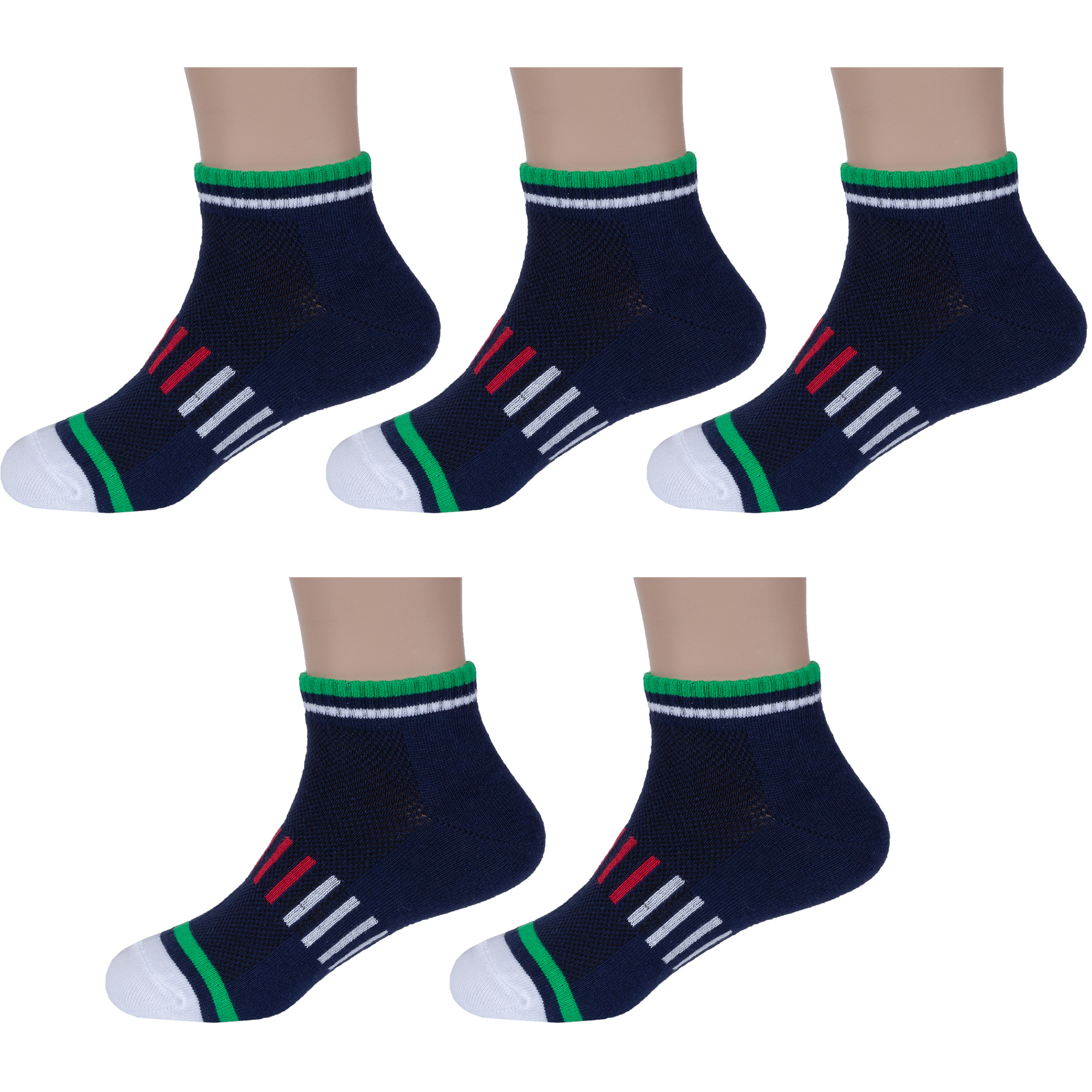 Носки для мальчиков ХОХ 5-SPD-15 цв. синий; зеленый; белый р. 26-28