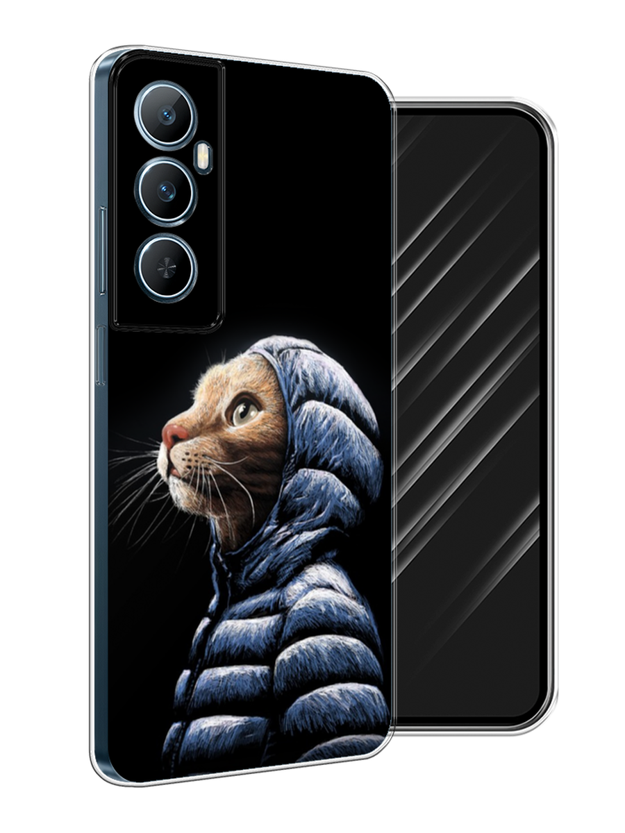 

Чехол Awog на Realme C65 "Кот в капюшоне", Черный;бежевый;синий, 2516750-1