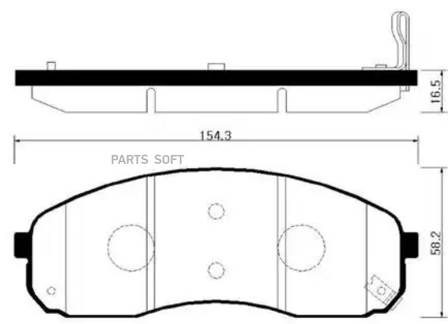 

Колодки тормозные дисковые передн KIA: CARNIVAL 04-05, SEDONA 04-05 1шт HSB HP1032