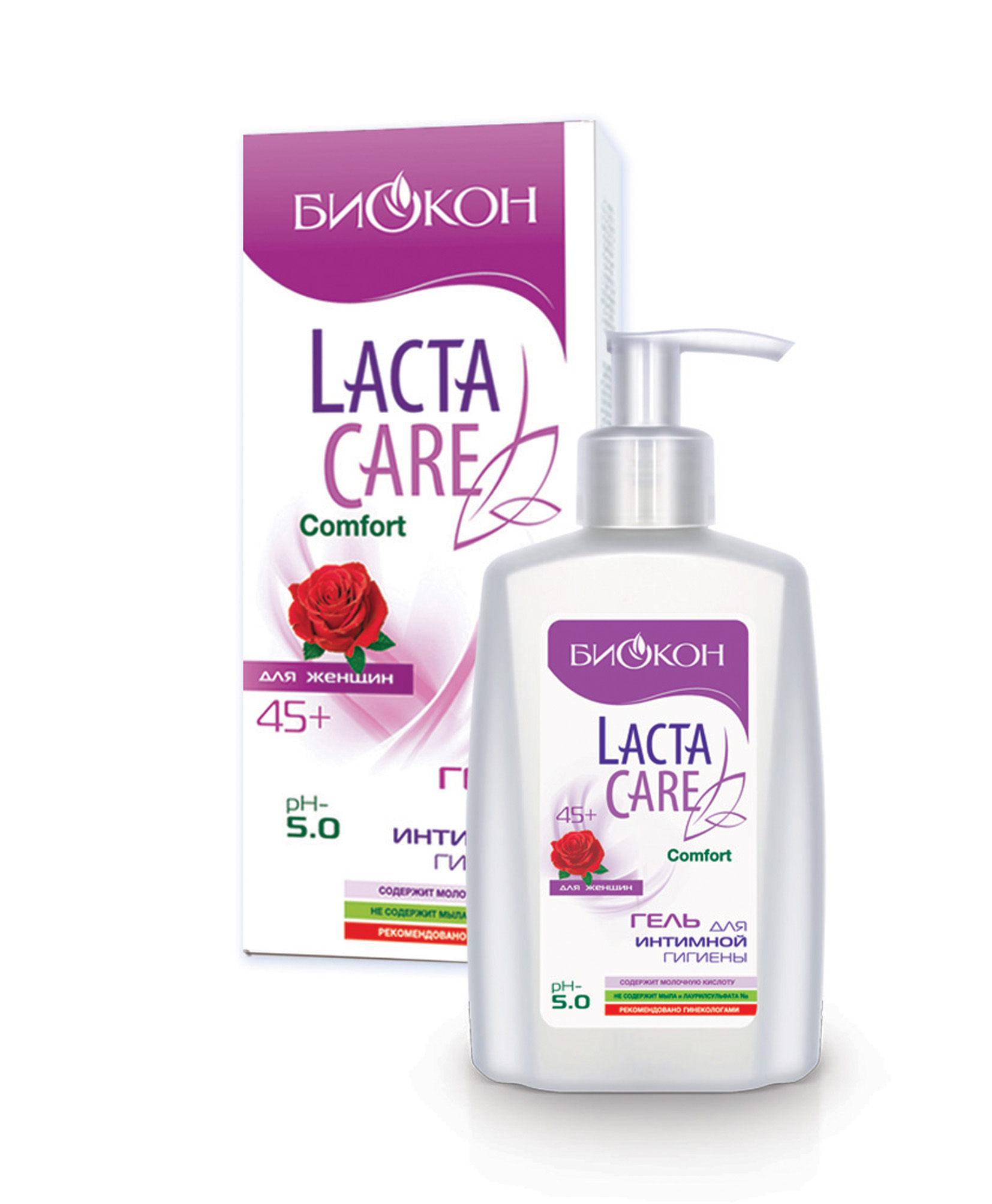 фото Гель для интимной гигиены 45+ биокон из серии lacta care comfort, ph 5, 290 г