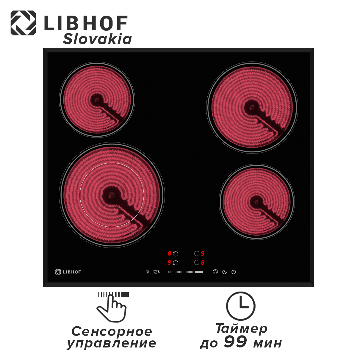 

Встраиваемая варочная панель электрическая Libhof PH-64604C черный, PH-64604C