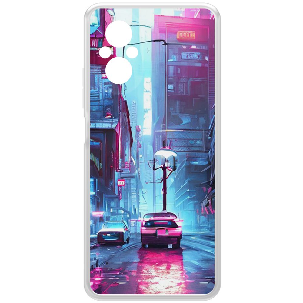 

Чехол-накладка Krutoff Clear Case Киберпанк Улица для Realme C67, Прозрачный