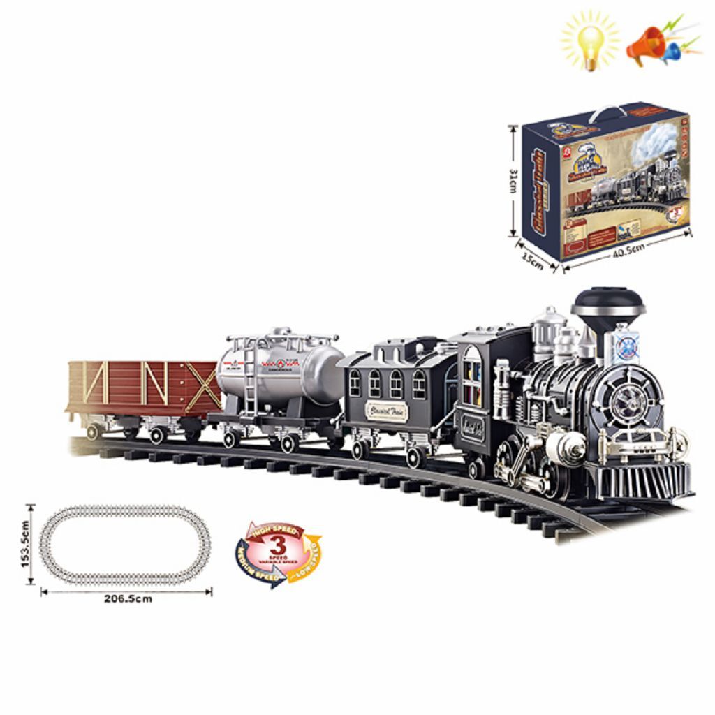 Железная дорога Fanrong 206х153см со звуковыми эффектами (200784309) грузовой кран bruder scania с модулем и звуковыми эффектами