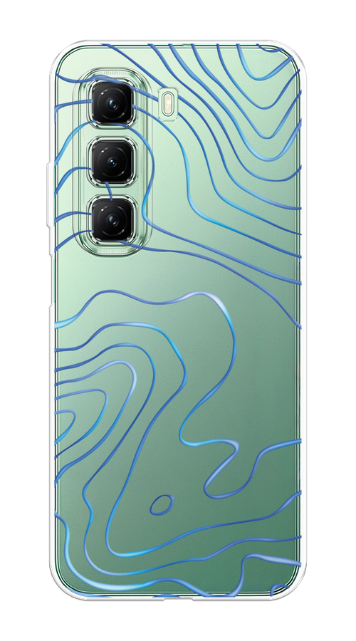 

Чехол на Infinix Hot 50 4G "Blue lines", Прозрачный;синий, 3106550-1