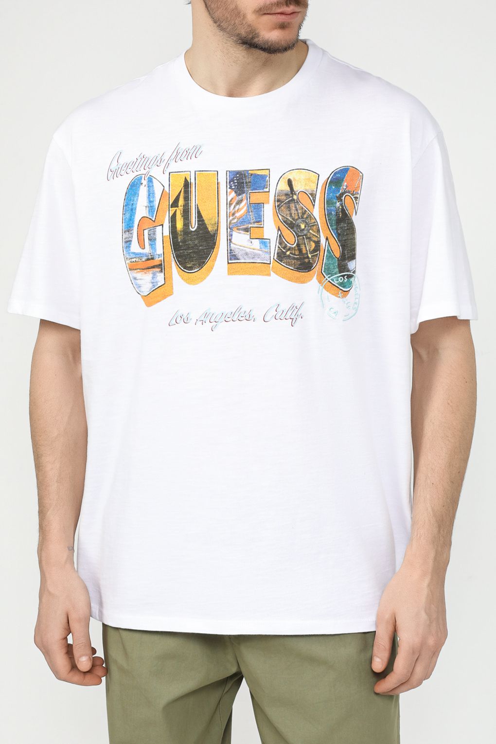 

Футболка мужская Guess M4GI44 KC6U1 белая S, Белый, M4GI44 KC6U1
