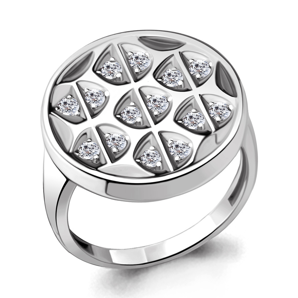 

Кольцо из серебра с фианитом р. 17,5 Aquamarine 67149А_925_р, 67149А_925_р