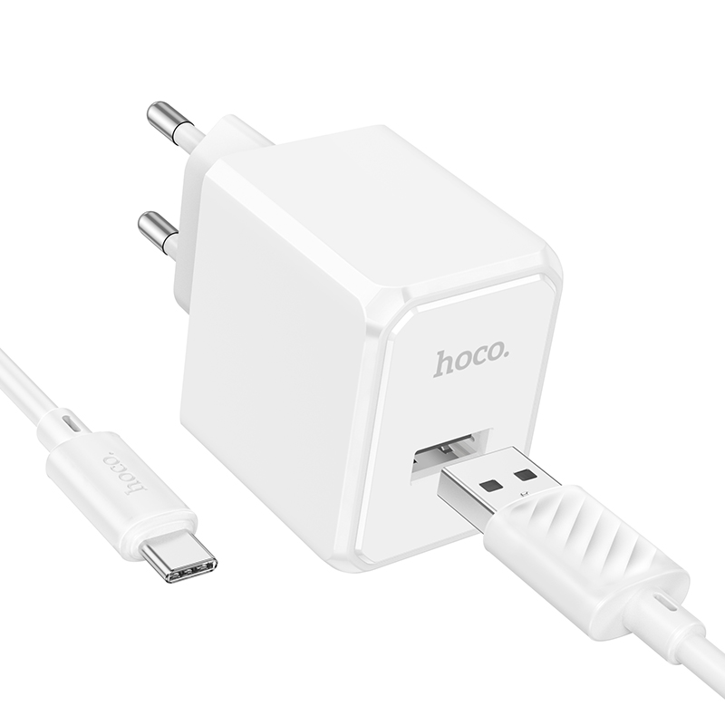 

Сетевое зарядное устройство, HOCO CS11A, 1 USB 2.1A, Type-C, белый