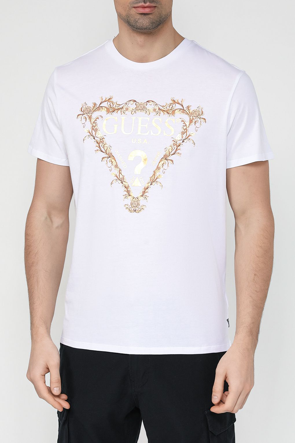 

Футболка мужская Guess M4RI62 K9RM1 белая XL, Белый, M4RI62 K9RM1