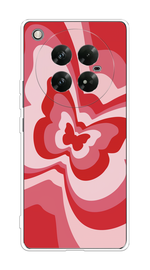 

Чехол на Infinix Zero 40 5G "Бабочка в стиле хиппи", Красный;розовый, 3106650-1