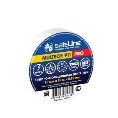 Изолента SAFELINE, ПВХ, 15 мм х 10 м., арт. 20134 белый - (10 шт.) изолента safeline
