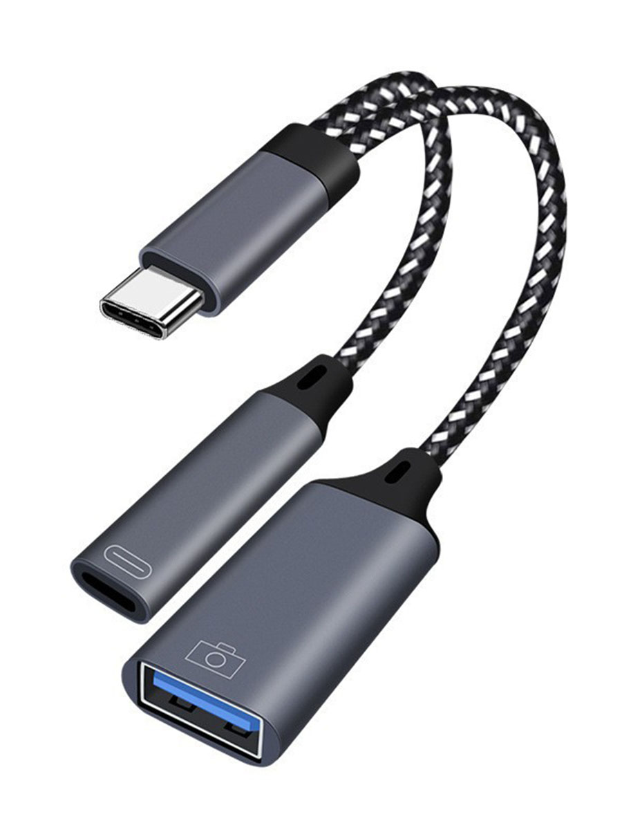 

Разветвитель NoBrand USB Type C - USB USB м (2e5023), Серый