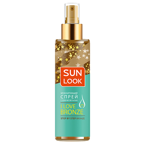 фото Спрей для тела sun look i love bronze бронзирующий с золотистой пылью 200 мл