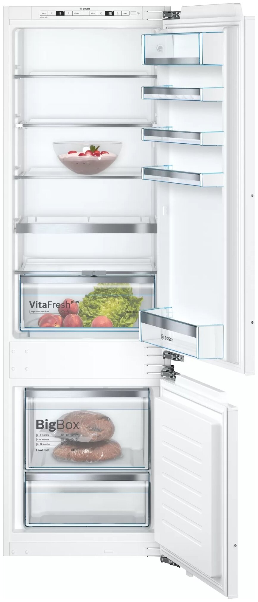 Встраиваемый холодильник Bosch KIS87AFE0 белый холодильник bosch serie 4 vitafresh kgn39vw25r