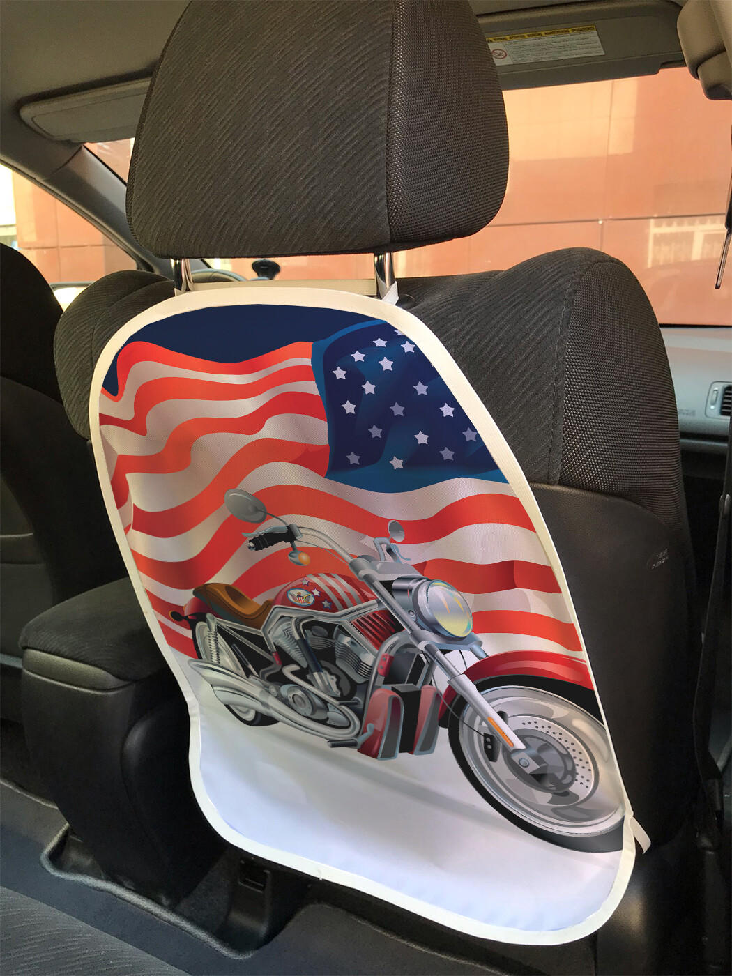фото Накидка на спинку сиденья joyarty на мотоцикле по америке, 45х62
