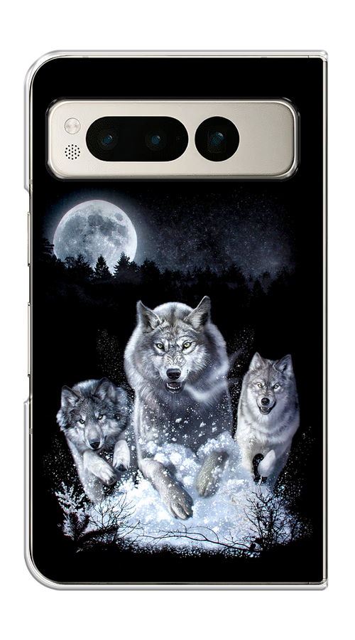 

Чехол на Google Pixel Fold "Стая волков под луной", Черный;белый;серый, 271850-1