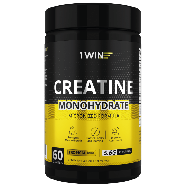 Креатин моногидрат Creatine Monohydrate 1WIN тропический микс, порошок 60 порций