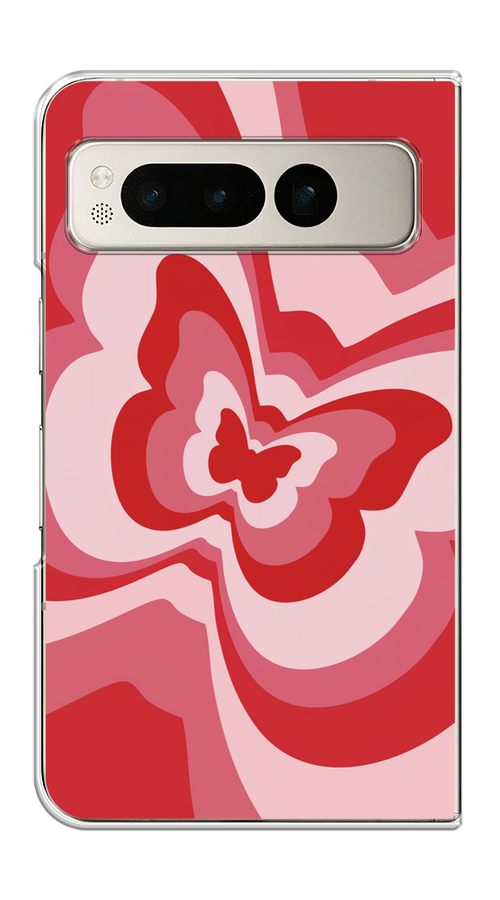 

Чехол на Google Pixel Fold "Бабочка в стиле хиппи", Красный;розовый, 271850-1