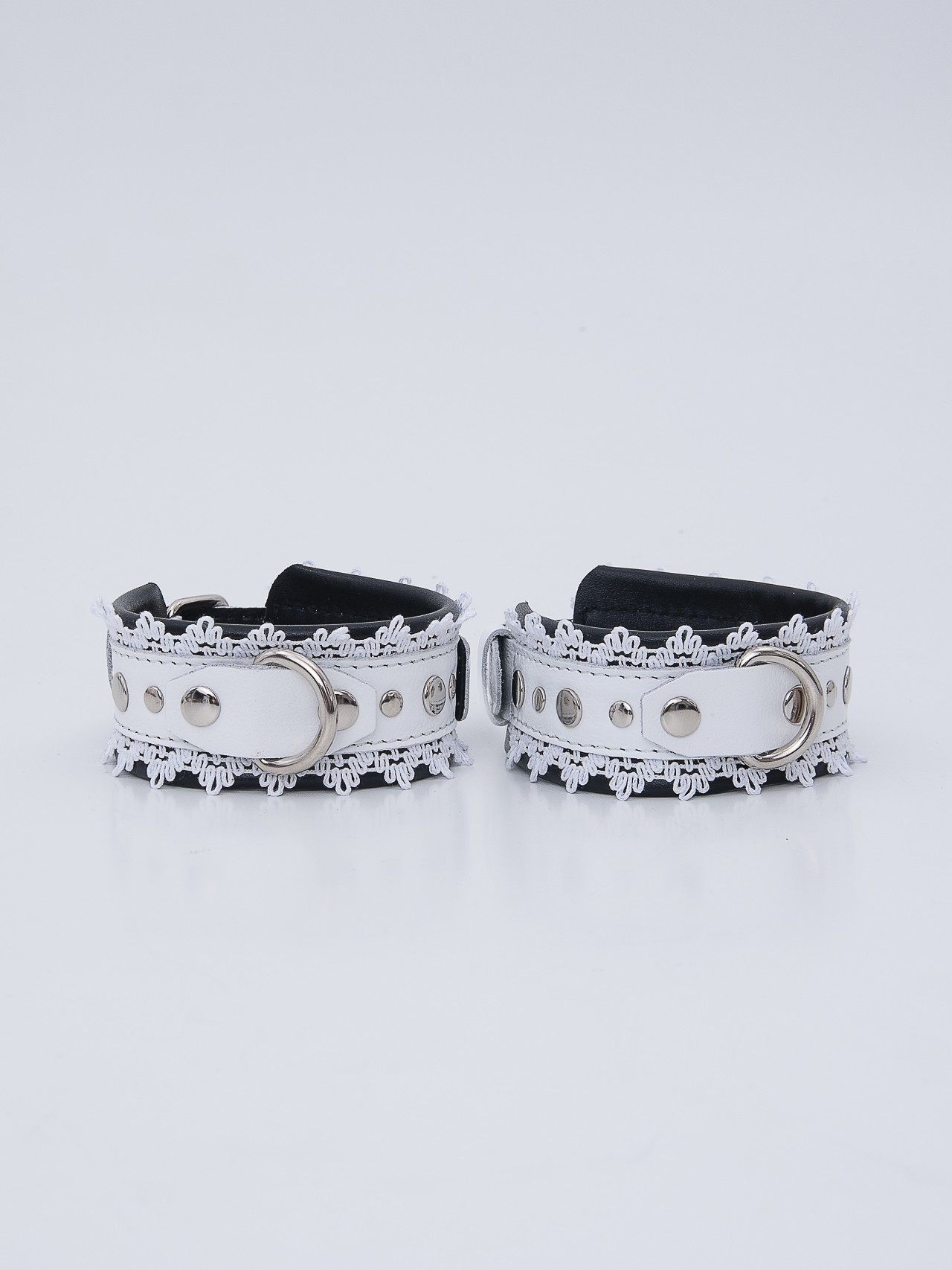 Наручники Fire Horse 001-010к БДСМ, кожаные, белые