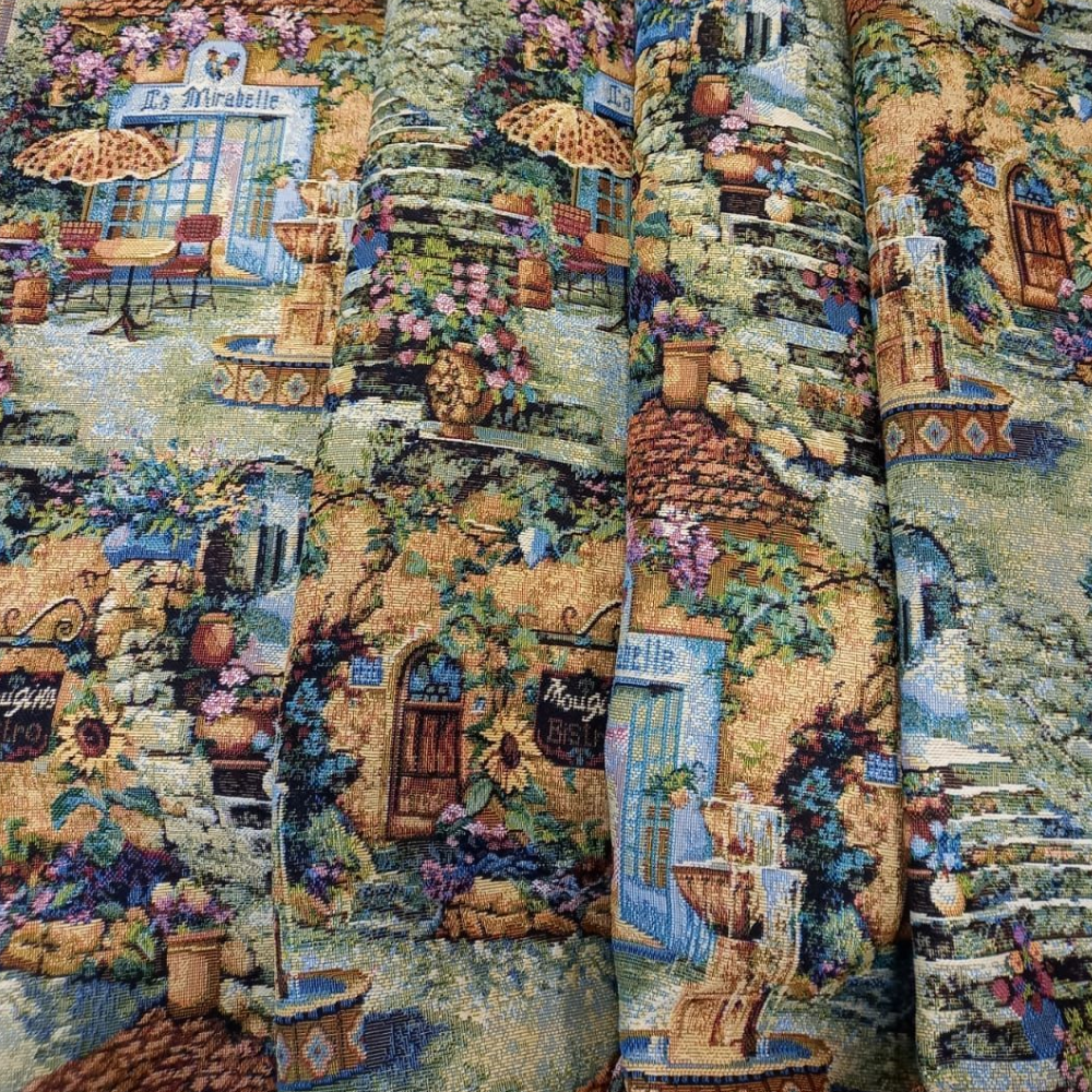 

Ткань гобелен МТОК Разноцветный райский сад, мебельная, 100x160 см, райский сад