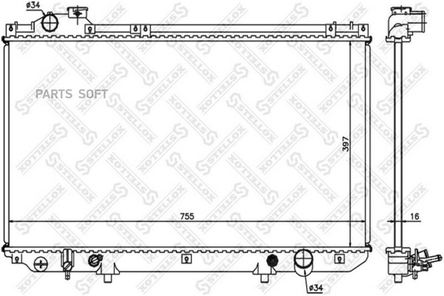 

STELLOX 1026376SX 10-26376-SX_радиатор системы охлаждения!\ Lexus GS 300 93-97 1шт