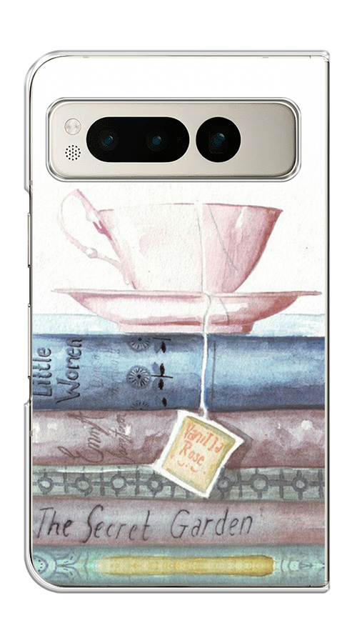 

Чехол на Google Pixel Fold "Книжное чаепитие", Желтый;розовый;белый, 271850-1