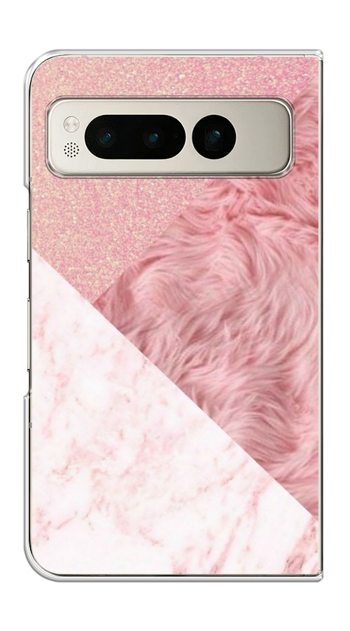 

Чехол на Google Pixel Fold "Текстурные треугольники", Розовый;белый, 271850-1