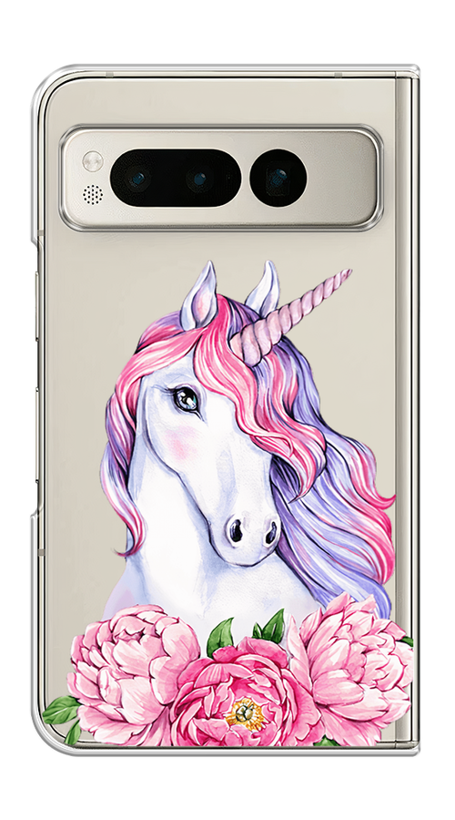 

Чехол на Google Pixel Fold "Единорог с пионами", Розовый;белый;зеленый, 271850-1