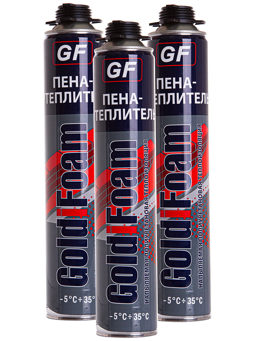 Полиуретановая пена-утеплительGoldiFoam, 840 гр., 3 шт.