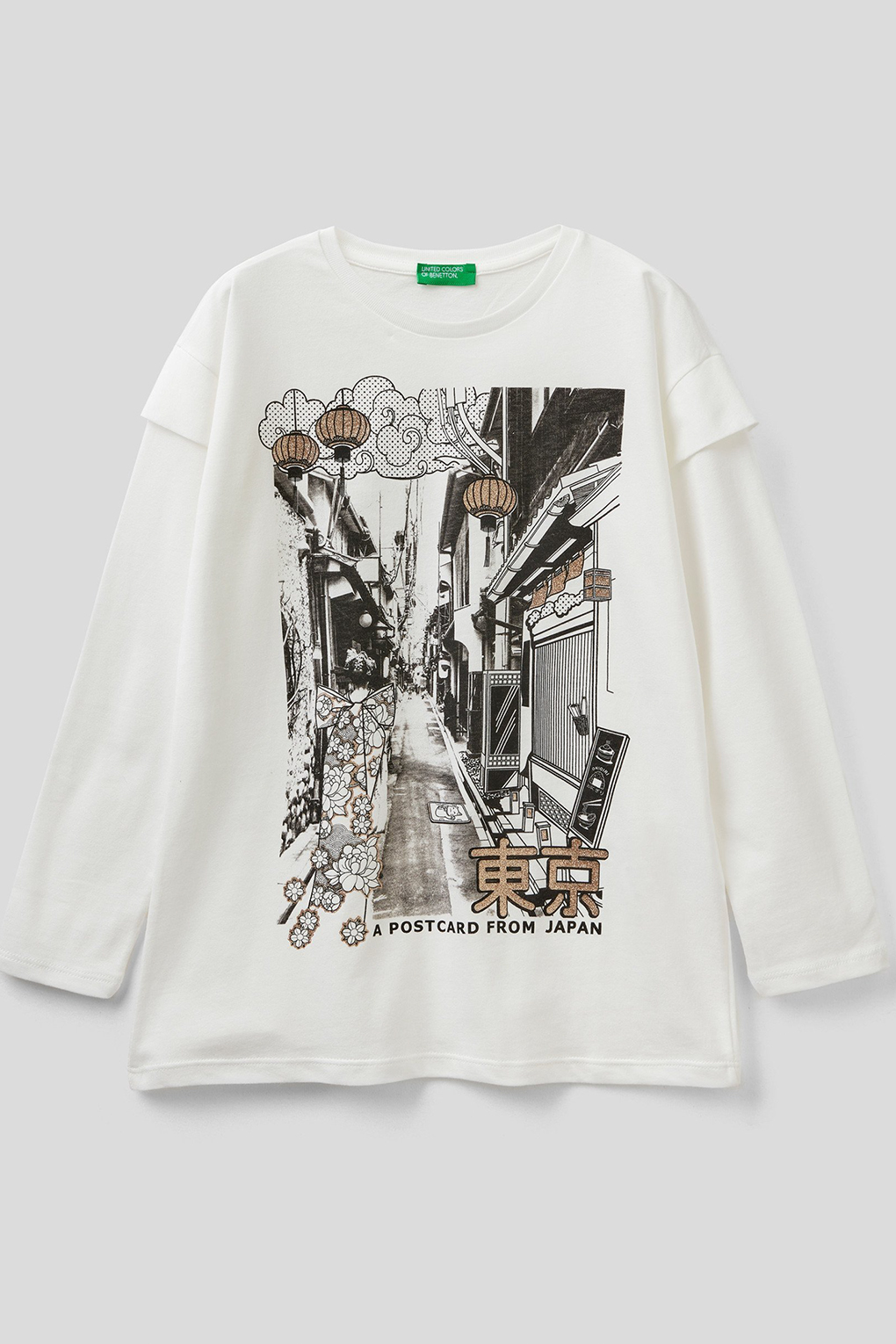 

Лонгслив детский Benetton 3096C106W, белый, 146, 3096C106W