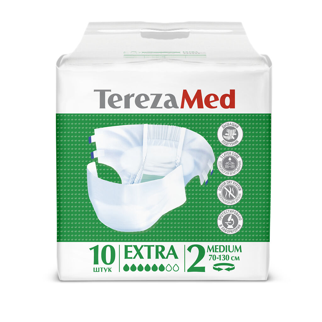 Подгузники для взрослых TerezaMed Extra Medium №2 10 шт.