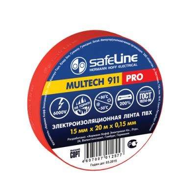 изолента safeline пвх 15 мм х 10 м арт 20133 красный 10 шт Изолента SAFELINE, ПВХ, 15 мм х 20 м., арт. 18730 красный - (5 шт.)