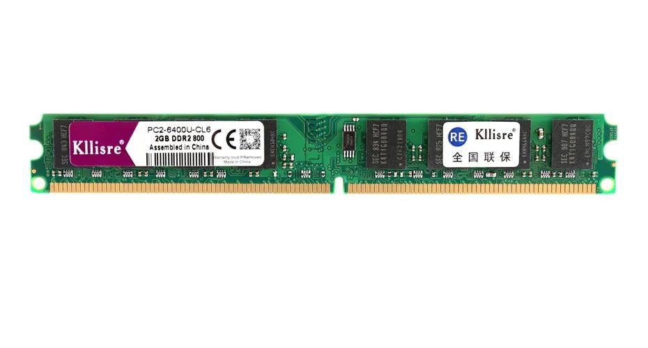 

Оперативная память Kllisre PC2-6400U-CL6 , DDR2 1x2Gb, 800MHz, PC2-6400U-CL6