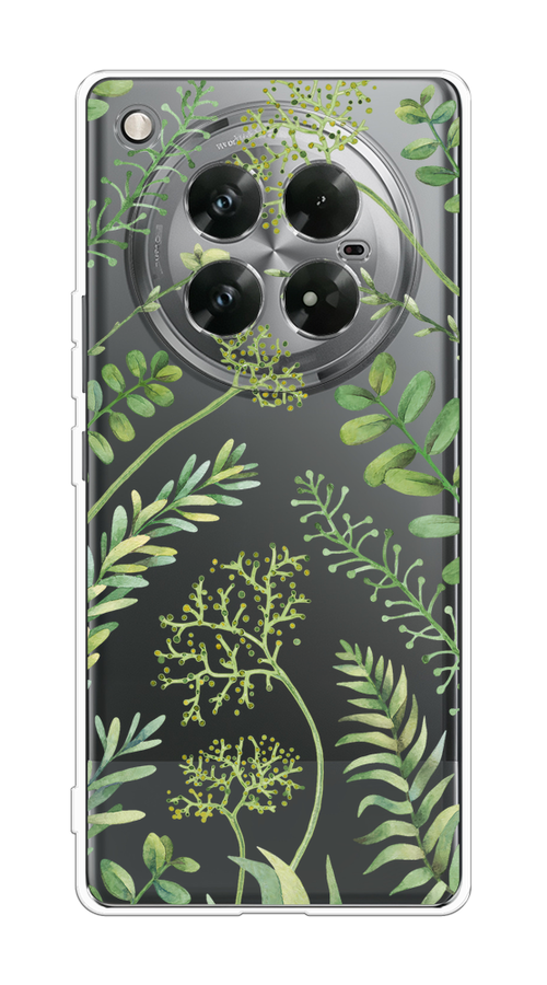 

Чехол на Infinix Zero 40 5G "Green Leaves", Зеленый;прозрачный, 3106650-1