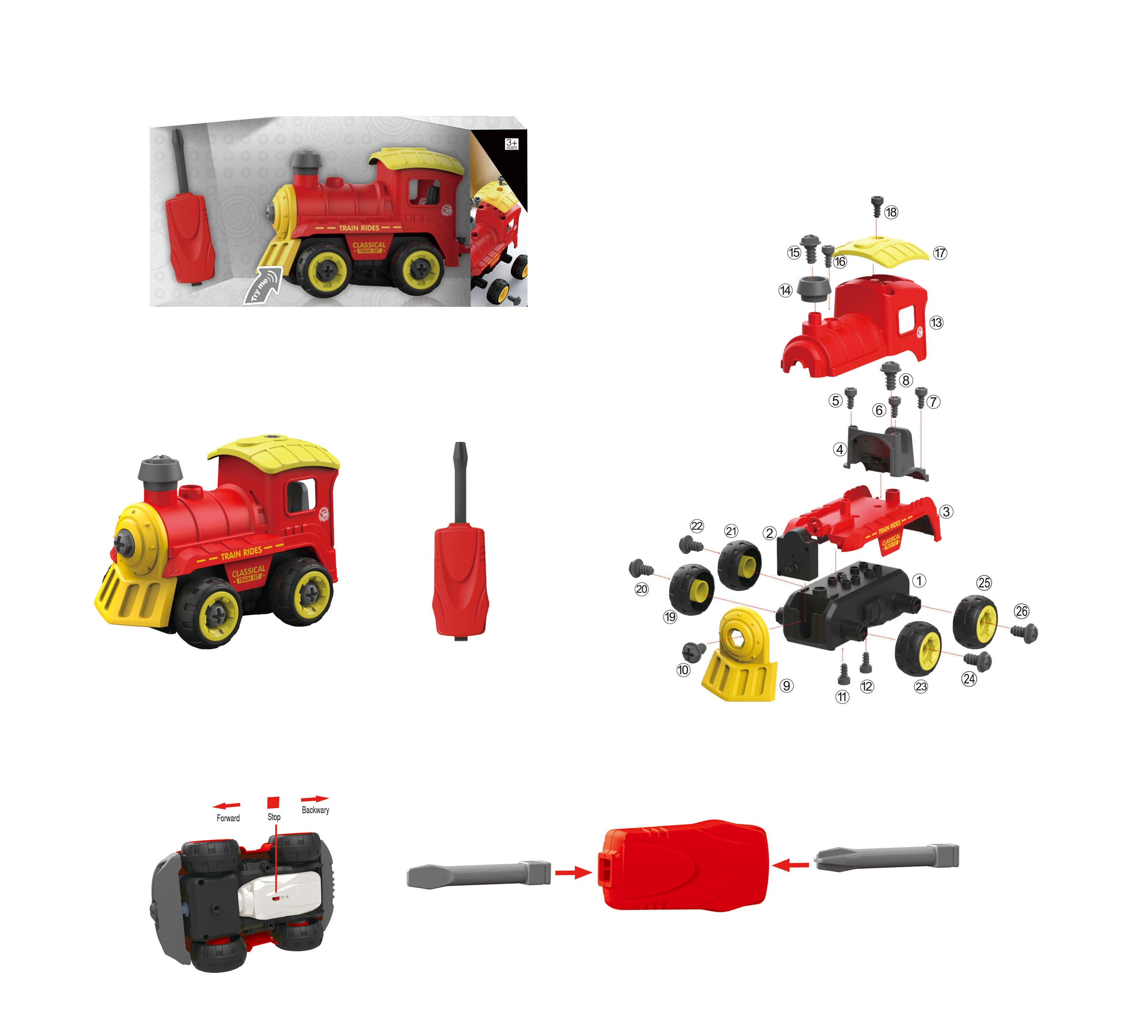 

Конструктор Lei Meng Toys Паровоз 28 деталей