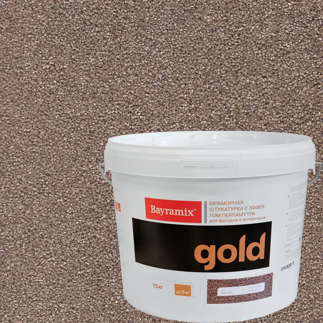 

Штукатурка декоративная мраморная Bayramix Gold Mineral GR 019 15 кг цвет коричневый