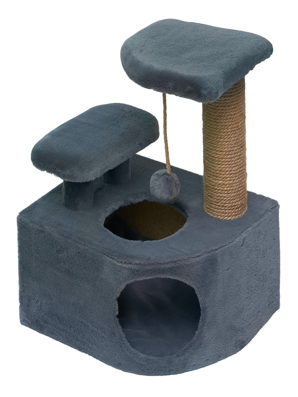 фото Комплексный угловой домик-когтеточка blackcat