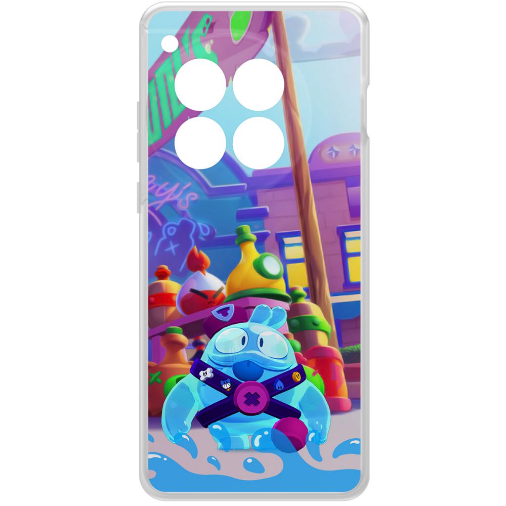 

Чехол-накладка Krutoff Clear Case Brawl Stars-Скуик для OnePlus 12, Прозрачный