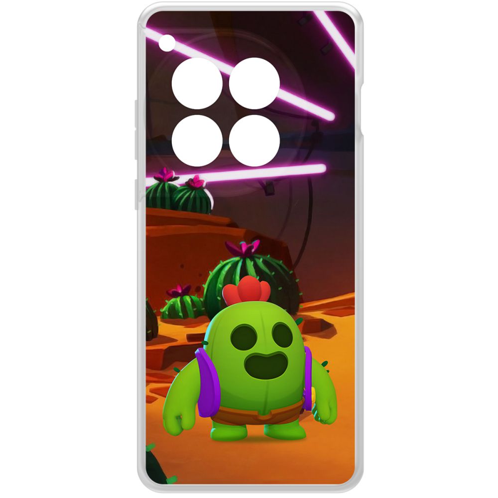 

Чехол-накладка Krutoff Clear Case Brawl Stars-Спайк для OnePlus 12, Прозрачный