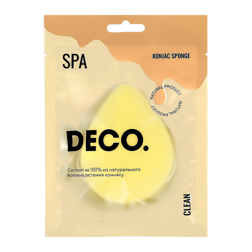 Спонж из конняку DECO. CLEAN каплевидный yellow