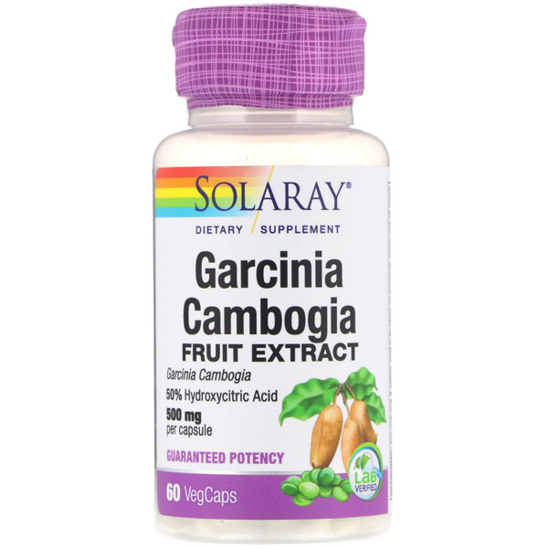 Solaray Garcinia Cambogia Extract 500 мг, 60 капсул, гарциния, 50% гидроксицитрин. кислота
