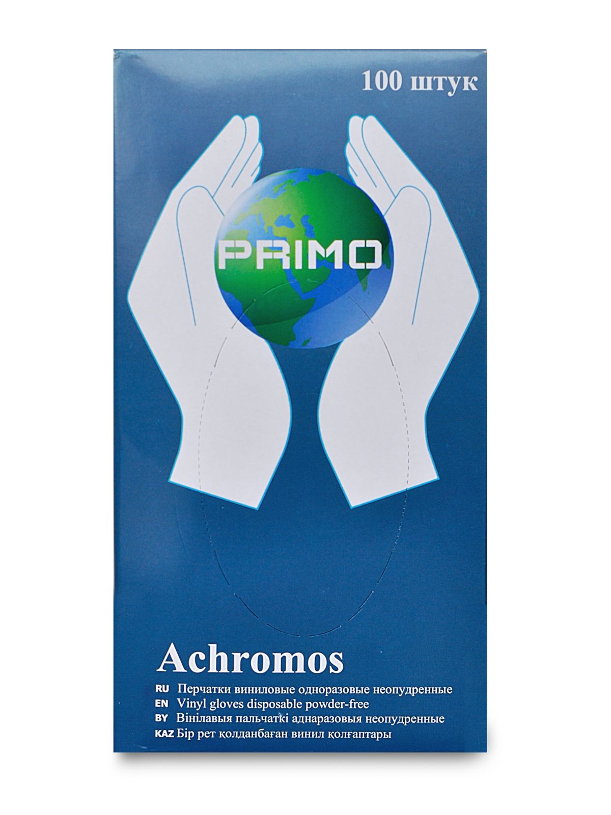 Купить Achromos, Перчатки медицинские прозрачные PRIMO, размер L, 100 шт