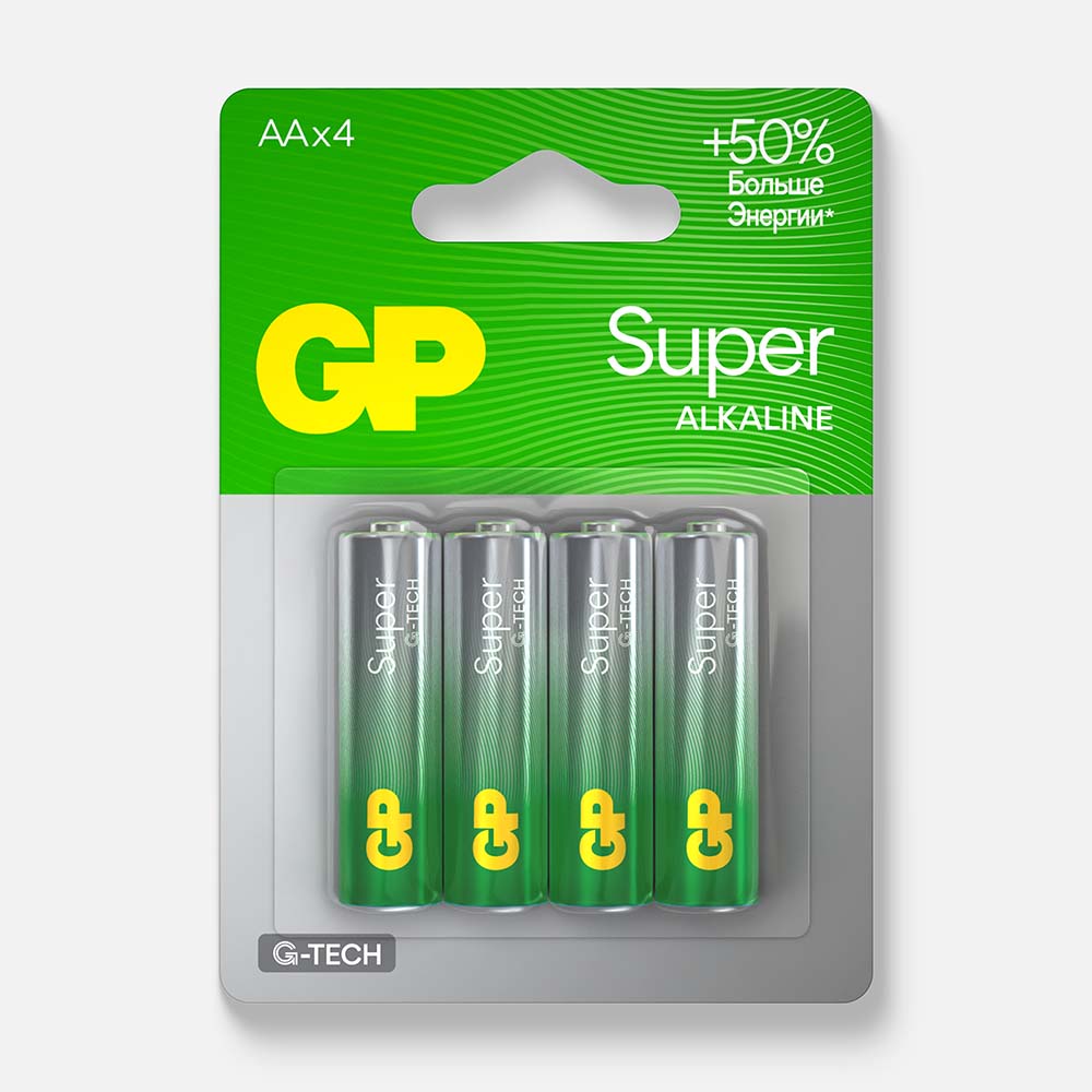 

Батарейки GP Super G-Tech алкалиновые, АА, 4 шт.