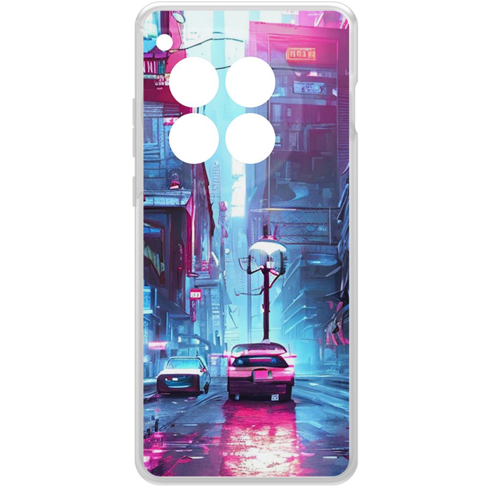 

Чехол-накладка Krutoff Clear Case Киберпанк Улица для OnePlus 12, Прозрачный
