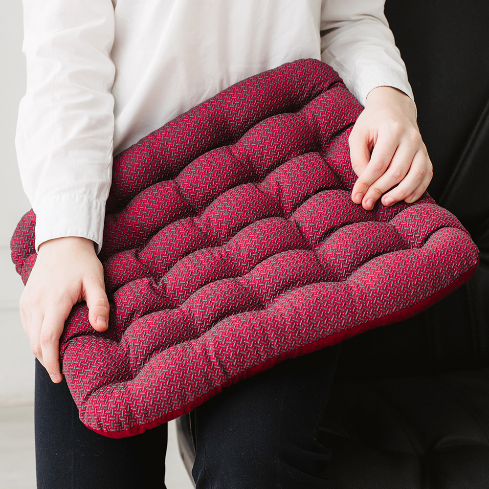 Подушка Smart Textile Подушка сидушка на стул с лузгой гречихи/ST167малиновый