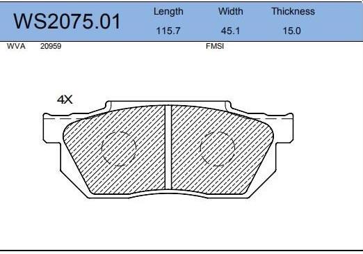 

Тормозные колодки JEENICE передние дисковые WS207501