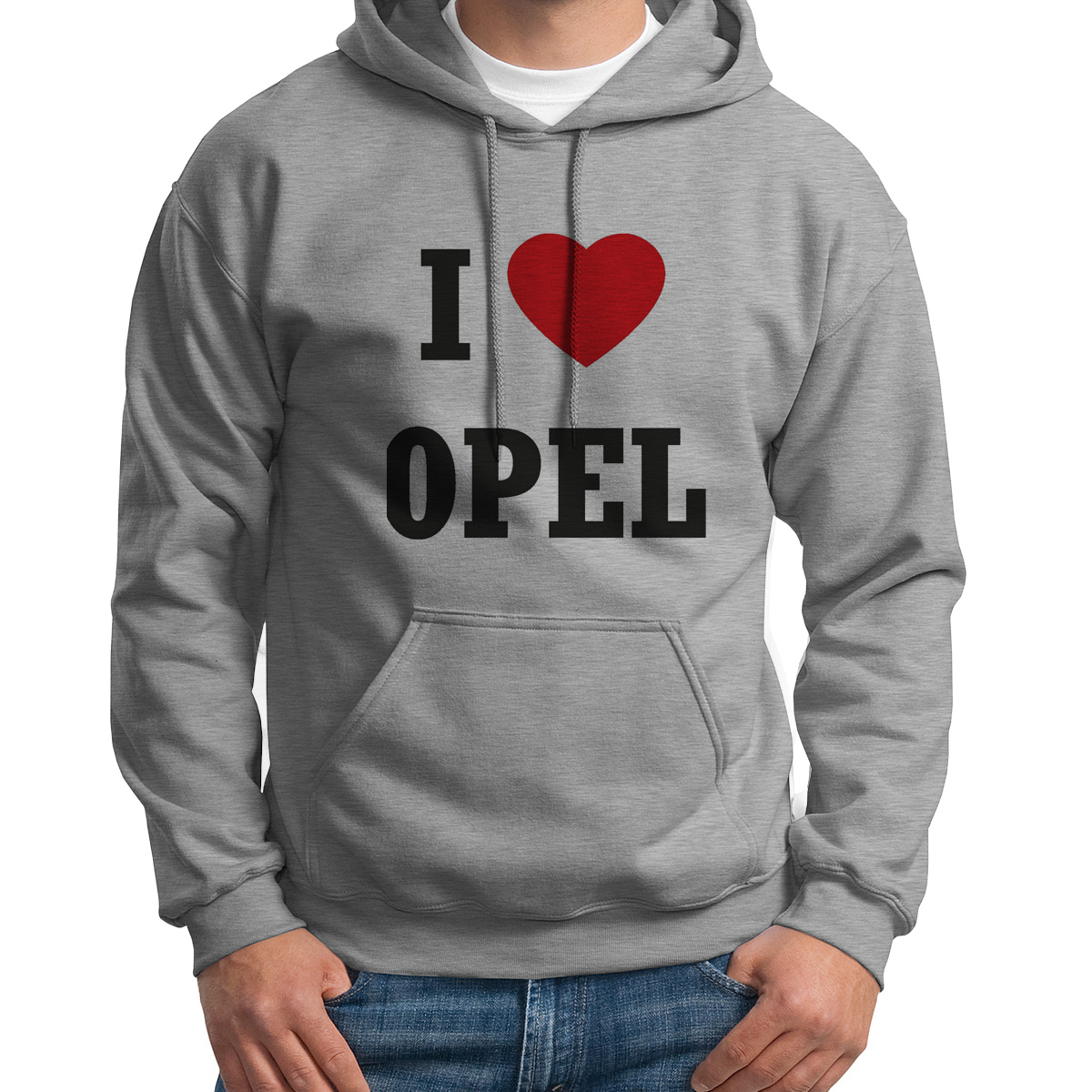фото Толстовка худи серое авто. i love opel coolpodarok